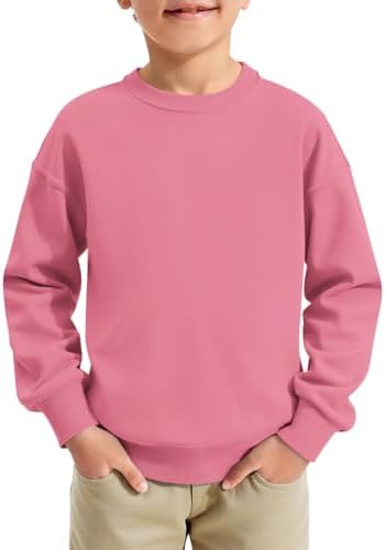 Haloumoning Boys Sweatshirts Kids Fashion Long Sleeve Crewneck Pullover 5-14 Years