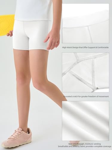 Haloumoning Girls Athletic Shorts Kids Workout High Waisted Volleyball Shorts Yoga Dance Gymnastics Shorts