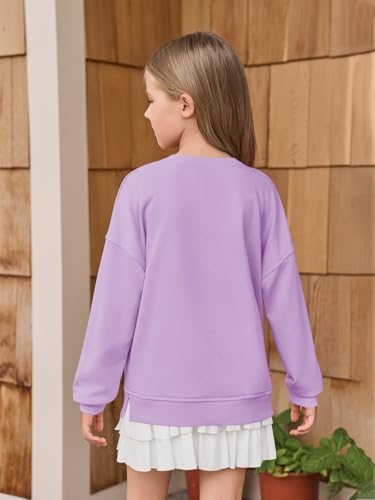 Haloumoning Girls Oversized Crewneck Sweatshirts Kids Long Sleeve Shirts Tops Fall Pullover 5-14 Years
