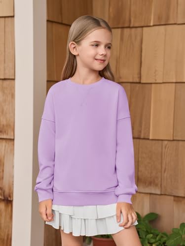 Haloumoning Girls Oversized Crewneck Sweatshirts Kids Long Sleeve Shirts Tops Fall Pullover 5-14 Years