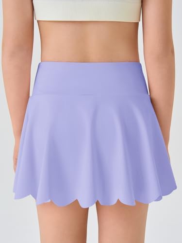 Haloumoning Girls Skorts Flowy Butterfly Athletic Shorts Kids A Line Pleated Tennis Golf Skirts With Pockets