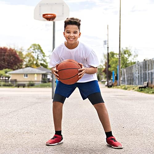 Handepo 3 Pack Youth Boys Compression Shorts With Side Pockets Performance Base Layers Athletic Underwear Workout For Kids