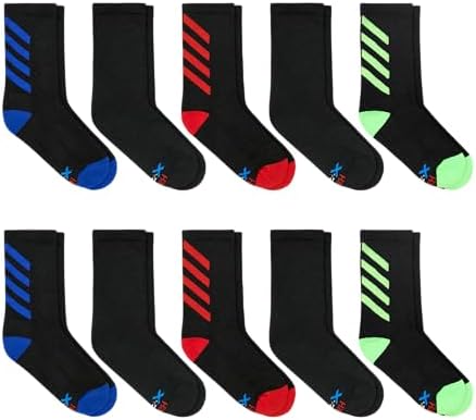 Hanes Boys' Moves Ankle Breathable Mesh Performance Socks Moisture-Wicking 10-Pack