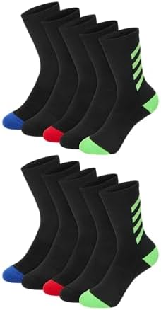 Hanes Boys' Moves Ankle Breathable Mesh Performance Socks Moisture-Wicking 10-Pack
