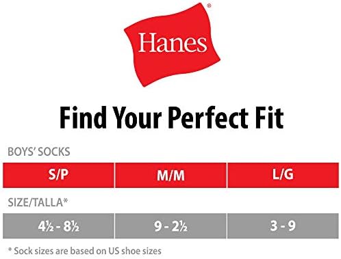 Hanes Boys' Socks Double Tough Cushioned Crew Socks 12-pair Packs