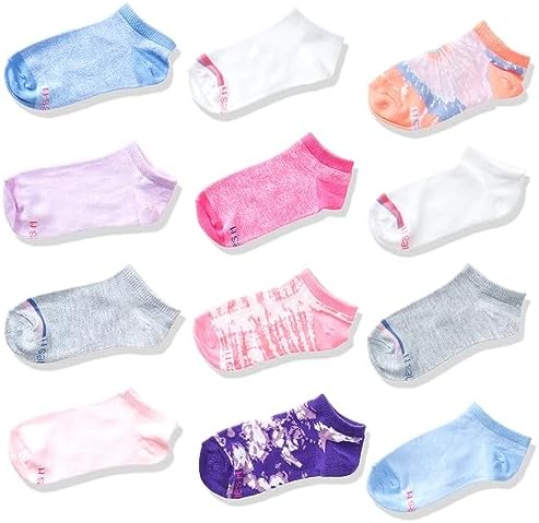 Hanes girls Crew Socks Super Value 12-pack School Or Uniform Socks for Girls Assorted Colors
