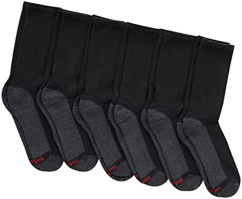 Hanes Men's Max Cushioned Crew Socks Moisture-Wicking With Odor Control Multipack