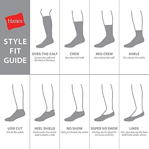 Hanes Men's Max Cushioned Crew Socks Moisture-Wicking With Odor Control Multipack