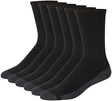 Hanes Men's Max Cushioned Crew Socks Moisture-Wicking with Odor Control Multipack