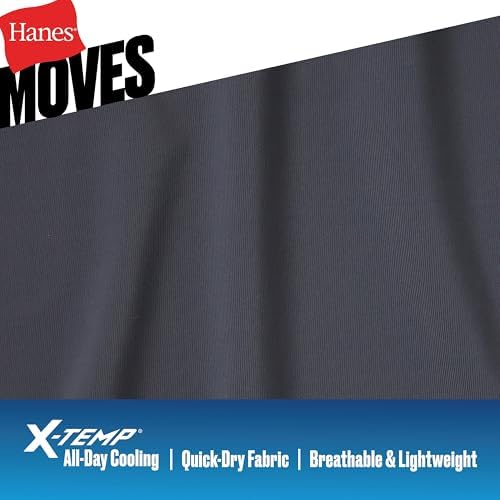 Hanes Men's Moves Breathable Mesh Back T-Shirt X-Temp Moisture-Wicking Tee White Or Black/Grey 3-Pack