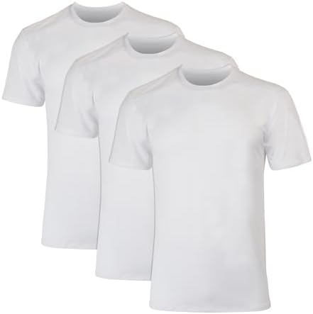 Hanes Men's Moves Breathable Mesh Back T-Shirt X-Temp Moisture-Wicking Tee White or Black/Grey 3-Pack