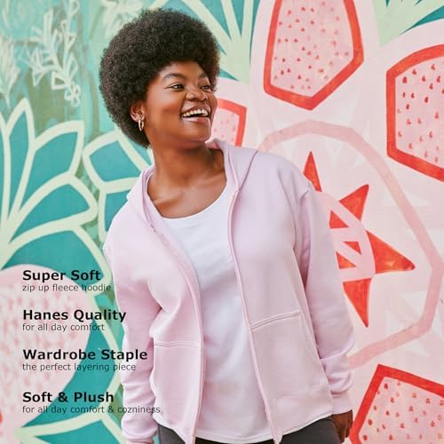 Hanes Womens Ecosmart Full Zip Fleece Hoodie