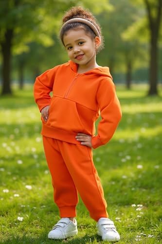Happy Town Baby Clothes For Girls Boys Solid Color Half-Zip Sweatshirt And Sweatpants Outfits Set Fall Toddler Sweatsuit