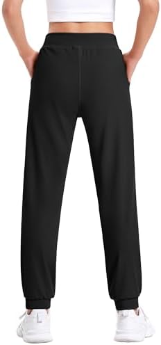 HASMES Girls Joggers Kids Athletic Pants With Pockets Active Pants For Running Yoga Dance Activewear