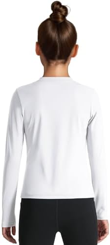 HASMES Girls Long Sleeve Athletic Shirts Kids Quick Dry Lightweight Yoga Tops For Sports Cheer Basic Tees Activewear