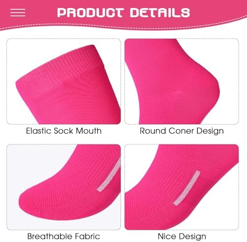 Haysandy 12 Pairs Youth Socks Bulk Soccer Football Softball Baseball Socks For Athletic Girls Kids Youth Adults Team Sport