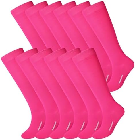Haysandy 12 Pairs Youth Socks Bulk Soccer Football Softball Baseball Socks for Athletic Girls Kids Youth Adults Team Sport