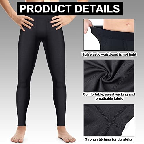 Haysandy Boys' Compression Leggings 2 Pack Athletic Tights Basketball Compression Pants Boys Sport Leggings