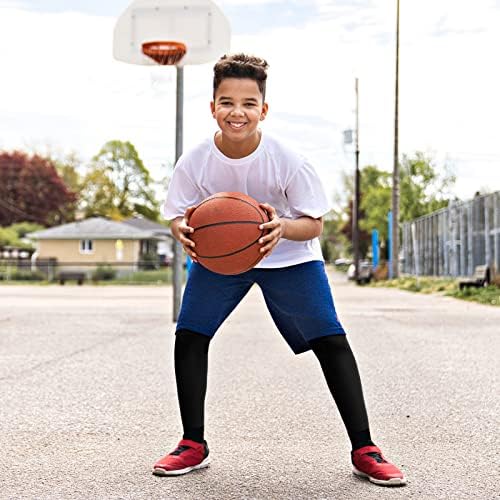 Haysandy Boys' Compression Leggings 2 Pack Athletic Tights Basketball Compression Pants Boys Sport Leggings