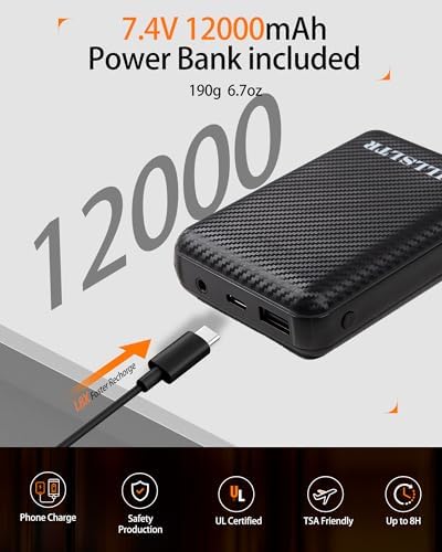 Heated Fleece Vest For Women With 7.4V 12000mAh Battery Pack - Lightweight Electric Heating