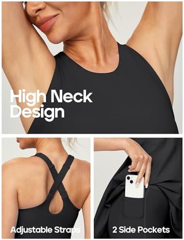 Heathyoga Womens Tennis Dress With Shorts Underneath Athletic Dress For Women Summer Romper Dresses With Pockets Golf Outfits