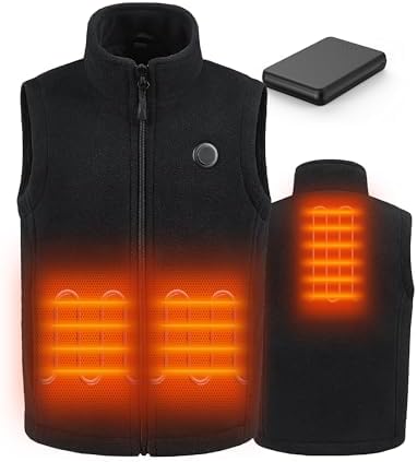 HEWINZE Kids Heated Vest Fleece Vest For Kids Electric Heating Warming Vest With 5V Battery Pack