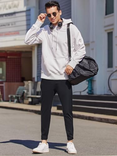 High Waist Workout Leggings For Men Comfortable Athletic Yoga Pants Stretchable Gym And Running Tights (Black M)