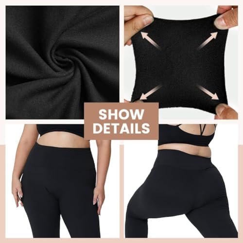 HLTPRO 3 Pack Plus Size Leggings For Women(X-Large - 4X)- High Waist Stretchy Soft Pants For Workout Running Yoga