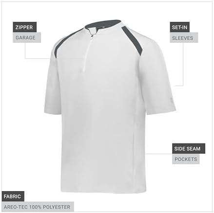 Holloway Boys Clubhouse Short Sleeve Pullover Cage Jacket