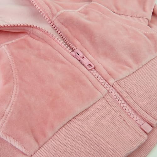 HonestBaby Velour Pullover Hoodie And Zip Front Sweatshirt And Jogger Sweatpants Set Baby Toddler Boys Girls