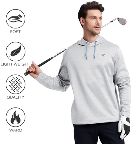 Hoodies For Men Golf Fleece Hooded Sweatshirts Dry Fit Athletic Lightweight Casual Midlayer Mens Hoodies Pullover