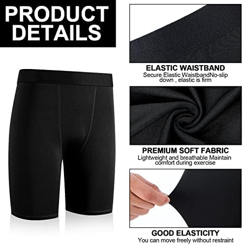 Hoolerry 3 Pcs Youth Boys Compression Shorts Athletic Underwear Sports Performance Boxer Briefs Spandex Underwear For Running