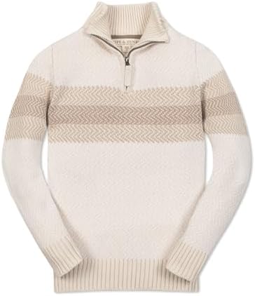 Hope & Henry Boys' Long Sleeve Half Zip Pullover Sweater