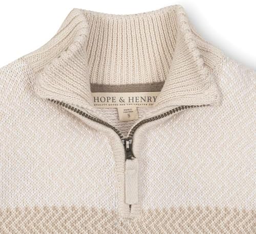 Hope & Henry Boys' Long Sleeve Half Zip Pullover Sweater