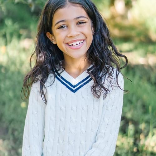 Hope & Henry Girls Cable Front Pullover Sweater