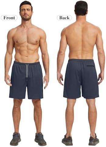 HOPLYNN 5 Pack Mens 2 In 1 Running Shorts With Liner Quick Dry Workout Training Gym Athletic Sport Shorts With Pockets
