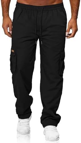 HOTake Men's Casual Cargo Sweatpants Waist Drawstring Joggers Hiking Tactical Pants For Men With Pockets