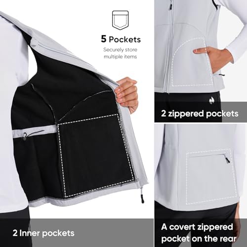 HOTSUIT Women’s Lightweight Vest With 5 Pockets Windproof Sleeveless Jacket For Hiking Golf Vest Black M