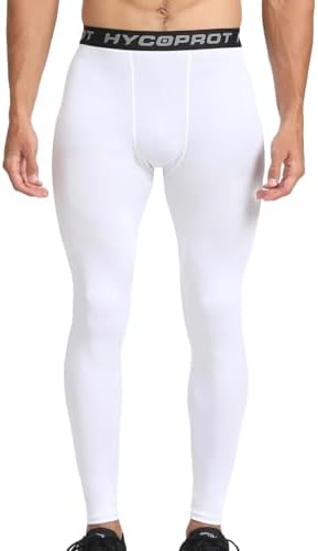 HYCOPROT Men's Compression Pants Athletic Leggings Base Layer Cool Dry Workout Tights For Running Yoga Gym Basketball