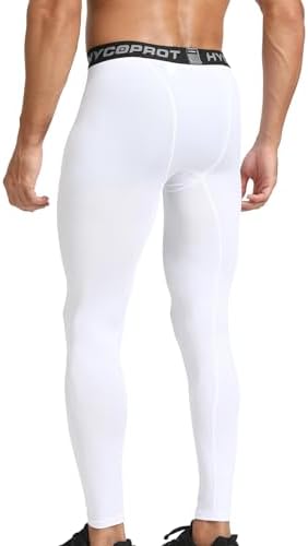 HYCOPROT Men's Compression Pants Athletic Leggings Base Layer Cool Dry Workout Tights For Running Yoga Gym Basketball