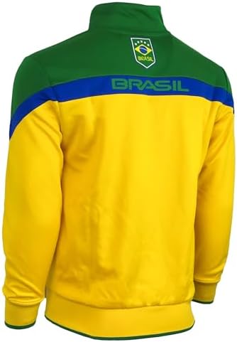 Icon Sports Boy's Brasil Soccer Track Jacket Youth Sizes Brazil Football Full Zip Jacket