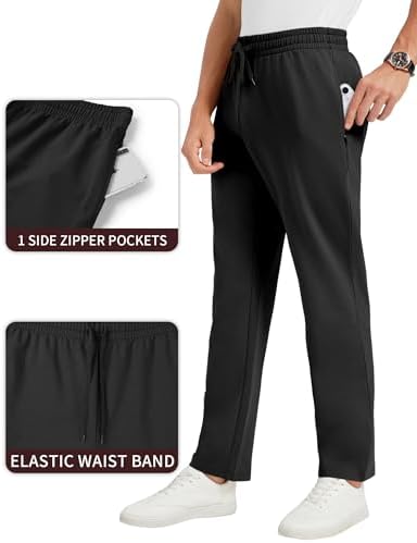 Idtswch 30/32/34/36/38/40 Long Inseam Mens Tall Sweatpants Open Bottom Joggers Athletic Yoga Pants With Pockets