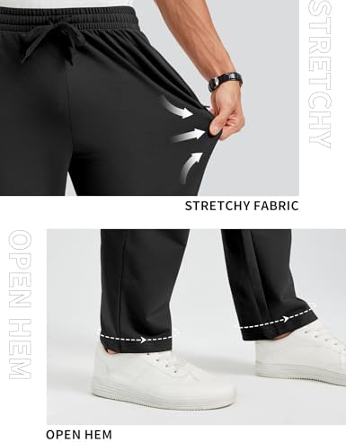 Idtswch 30/32/34/36/38/40 Long Inseam Mens Tall Sweatpants Open Bottom Joggers Athletic Yoga Pants With Pockets