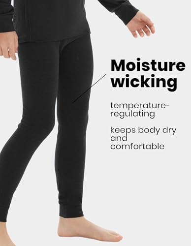Iguana Unisex Kids 100% Merino Wool Base Layer Pants Thermal Underwear Bottom For Girls And Boys