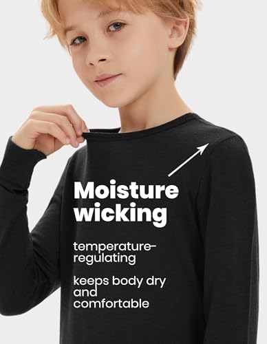 Iguana Unisex Kids 100% Merino Wool Base Layer Set Thermal Underwear Sets For Girls And Boys