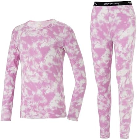 INNERSY Girls' Thermal Underwear Lightweight Kids Base Layer Top Bottom 8-15 Years Long Shirt Johns Set