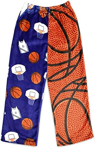 iscream Big Boys Fun Print Silky Soft Plush Fleece Pants - Play Ball Collection