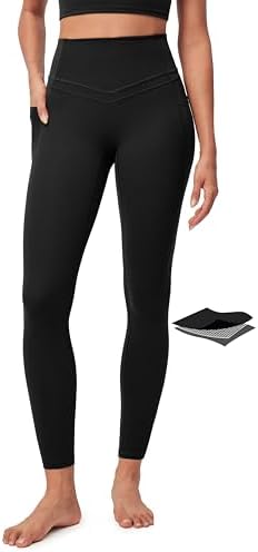 IUGA Compression Leggings with Pockets for Women Tummy Control Leggings No Front Seam Workout High Waist Yoga Pants