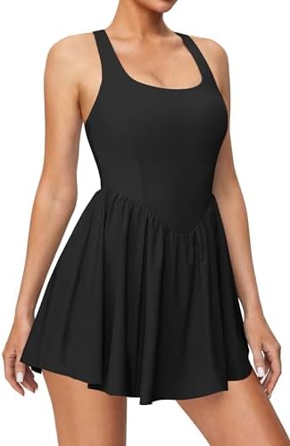 IUGA Tennis Dress with Built in Shorts and Bra Adjustable Straps Athletic Dress for Women Summer Golf Active Workout Dress