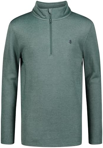 IZOD Boys Long Sleeve Feeder Stripe Quarter Zip Pullover Lightweight